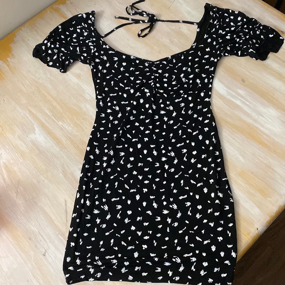 Black and white mini dress